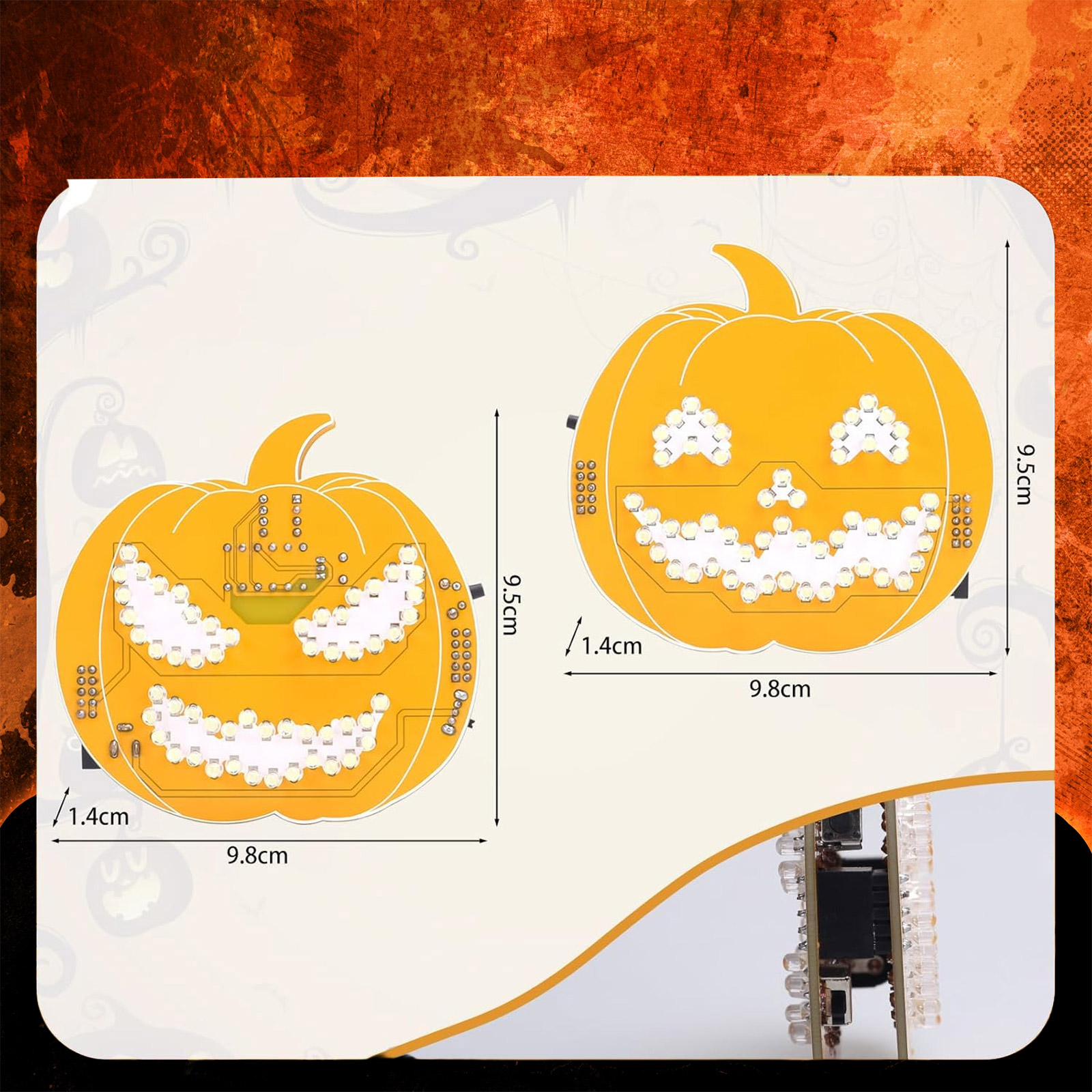 Kit citrouille LED Halloween – carte d'entraînement à souder pour débutants – Image 5