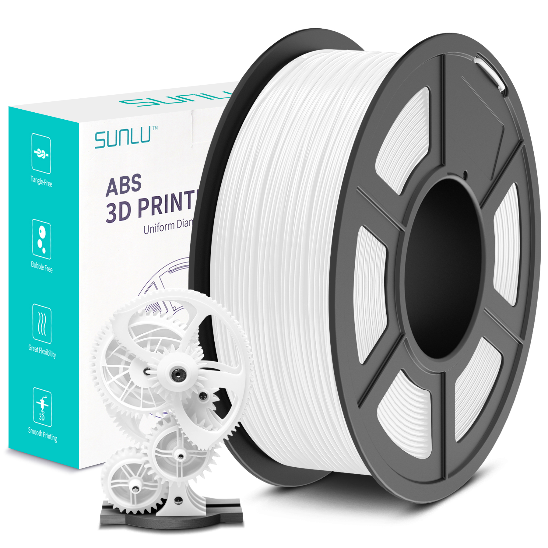 Filament ABS Sunlu Blanc 1,75 mm 1 kg