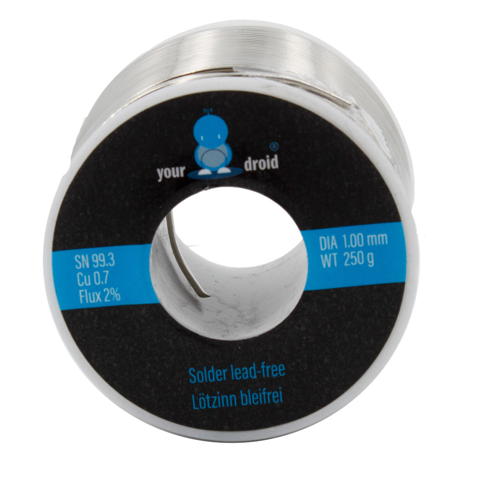 Étain à souder sans plomb 1mm 250g Sn99Cu1 avec âme de flux – Image 2
