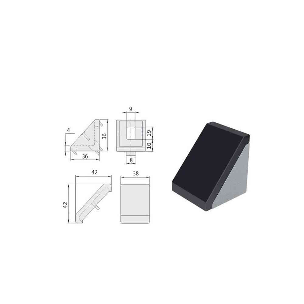 Équerre avec couvercle rainure 10 pour profilés aluminium 4040 – Image 2