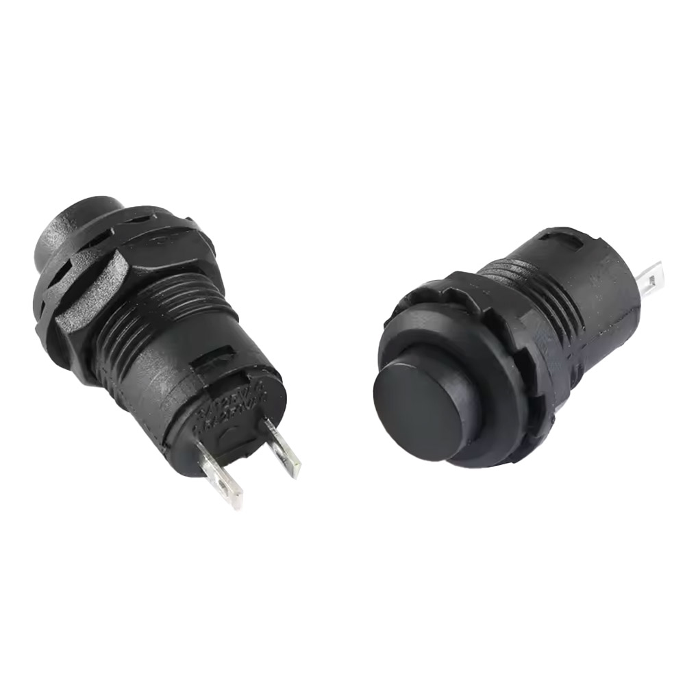 5x interrupteurs à pression auto-maintien 12 mm DS-428 Noir – Image 2