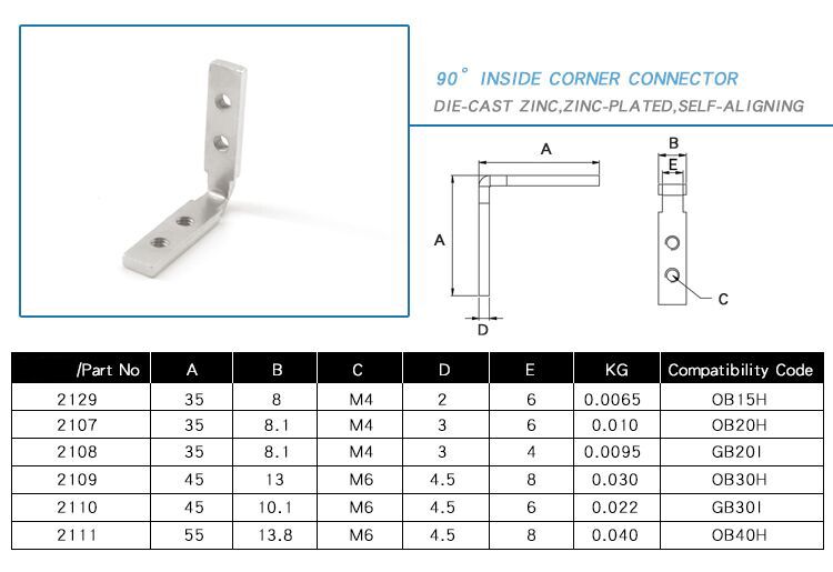 Connecteur d'angle 90° pour profilés aluminium V-Slot 2020 – Image 3