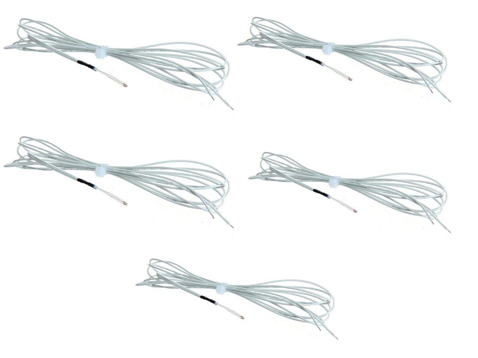 5x Thermistor NTC 3950 100k Ohm avec câble de connexion de 1 m