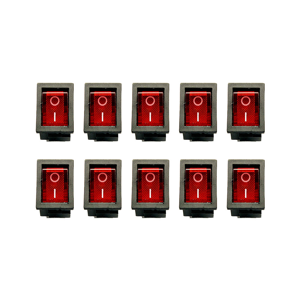 10x Interrupteur à bascule ON/OFF éclairé 250V 6A