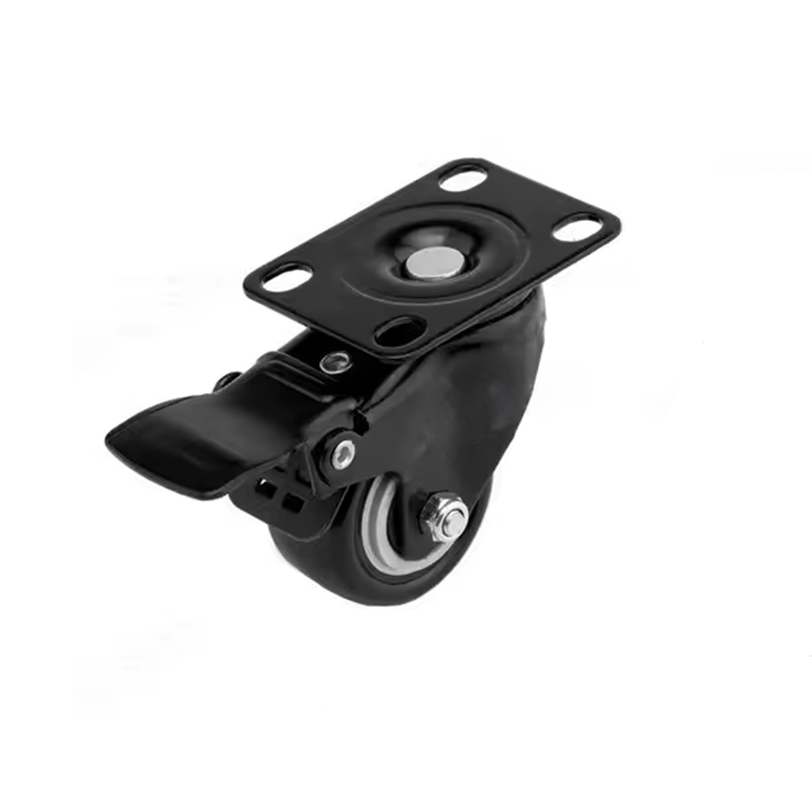 Roulette directionnelle avec frein 2" 360° Noir