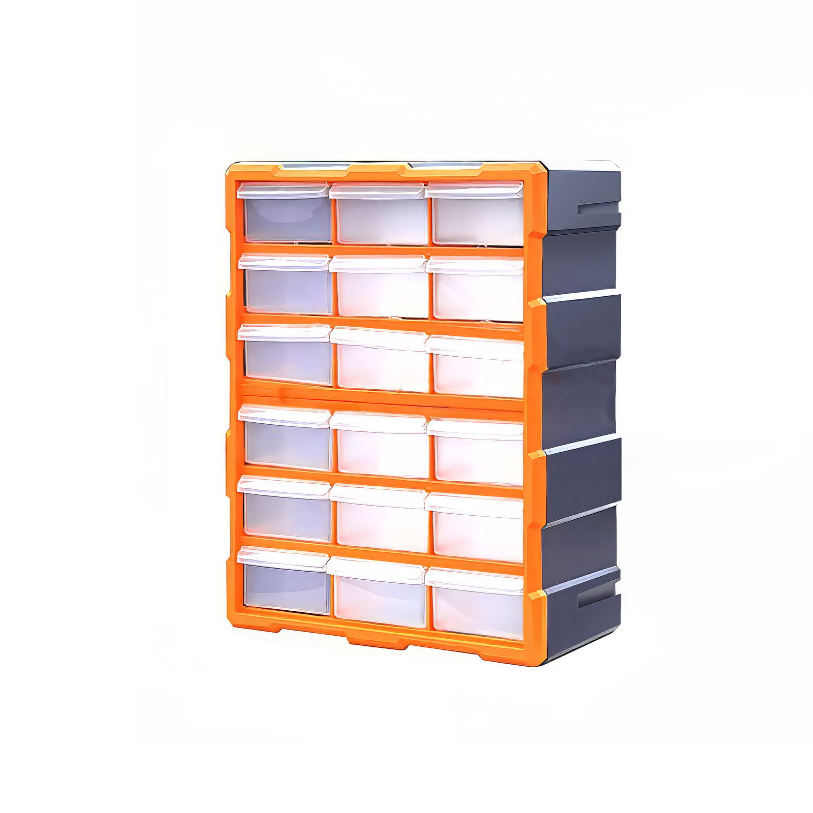 Boîte de rangement à 18 compartiments extensible (Orange)