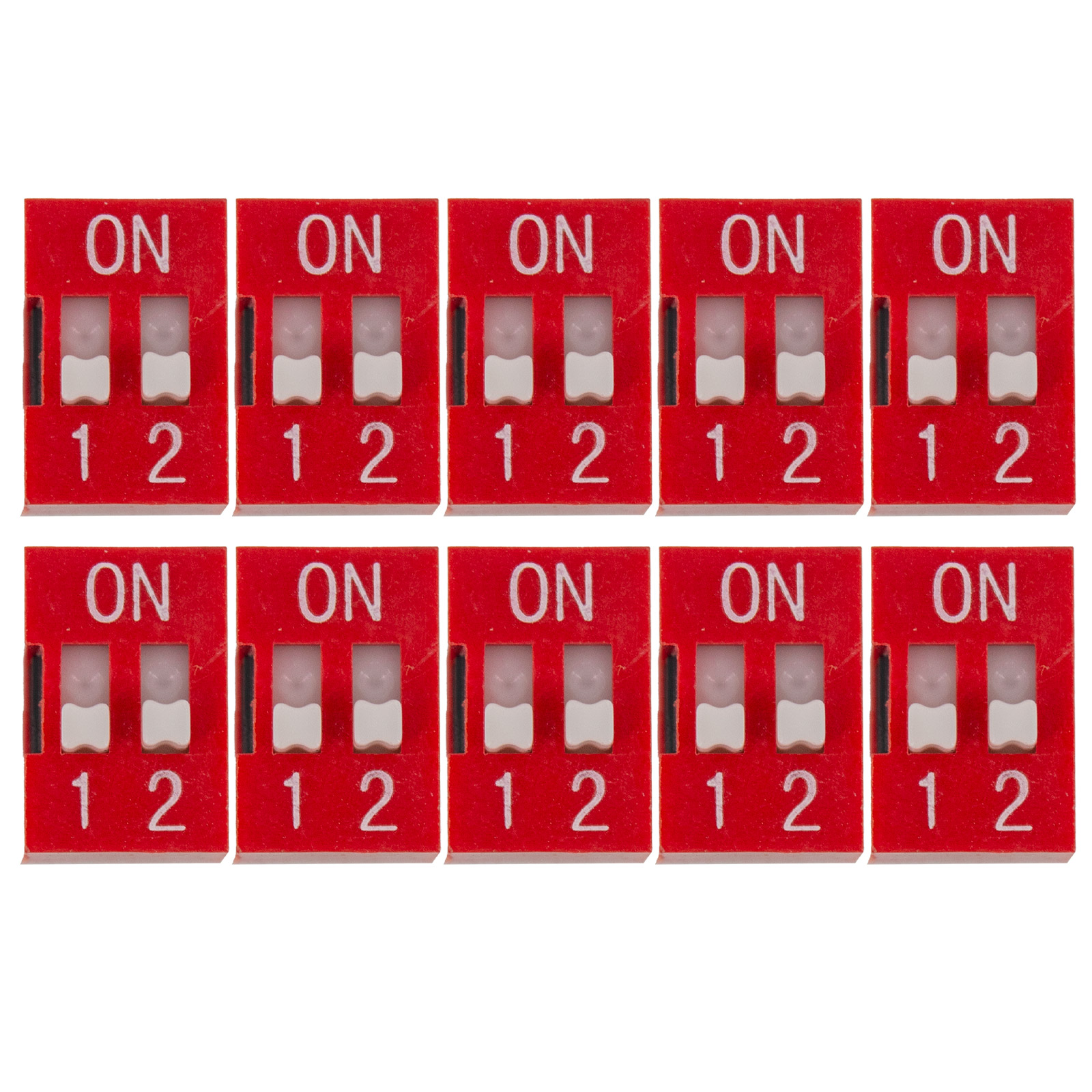 10x interrupteurs DIP 2 pôles interrupteurs de codage interrupteurs à glissière