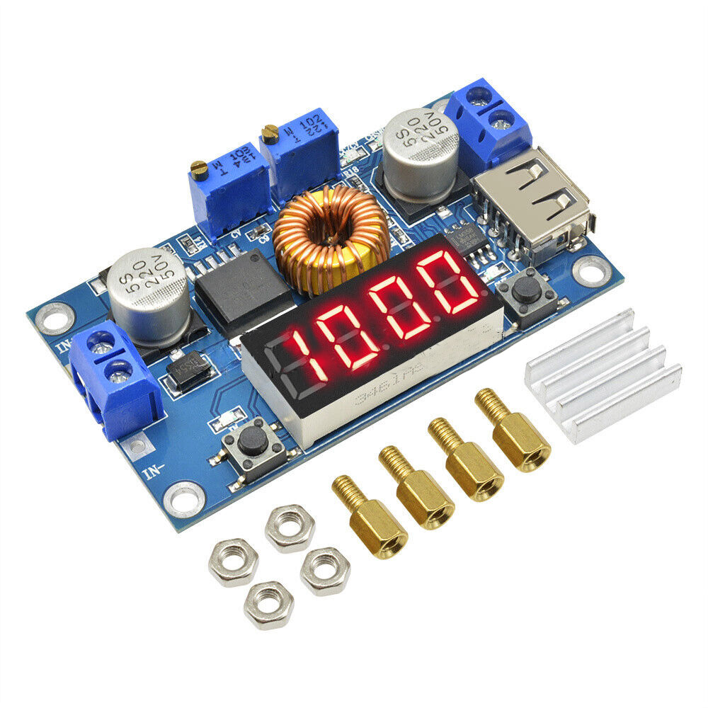 Convertisseur abaisseur de tension DC 5-36V vers 1,25-32V 5A avec affichage LED et port USB