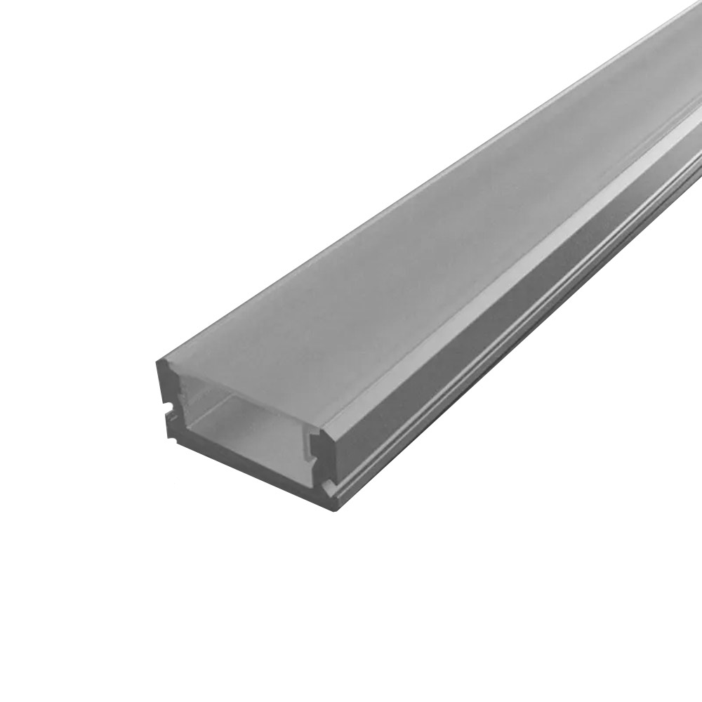 Profilé aluminium pour LED 1 m plat 17x7 mm avec couvercle (argent) – Image 4