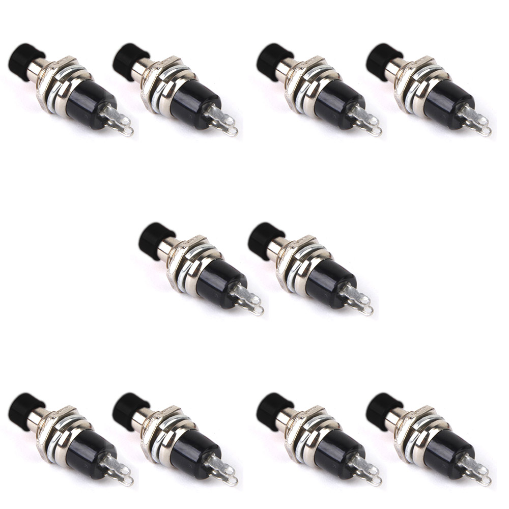 10x Boutons poussoirs mini noirs