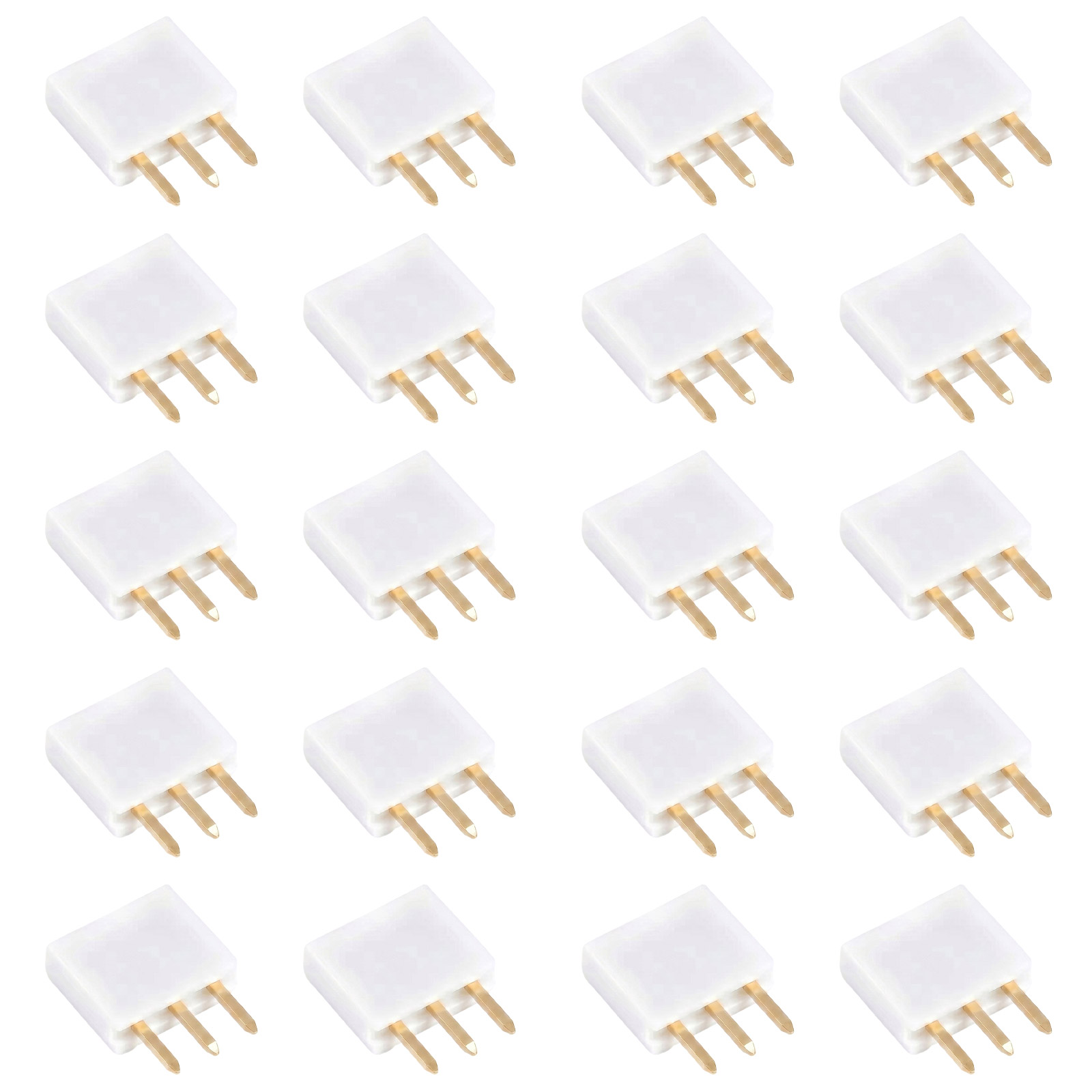 20x barrette femelle 3 broches 2,54 mm blanche