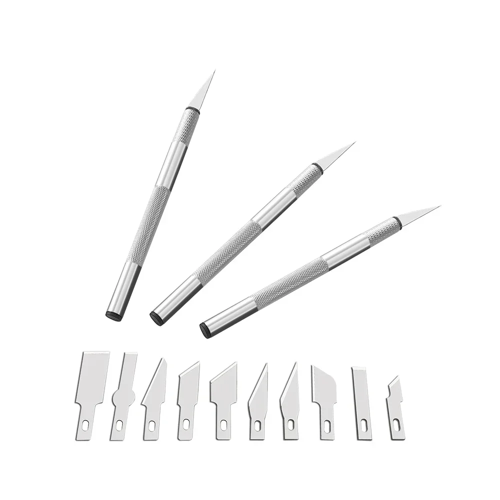 Kit de couteau de précision scalpel 13-en-1 avec 3 poignées & 13 lames dans étui – Image 4