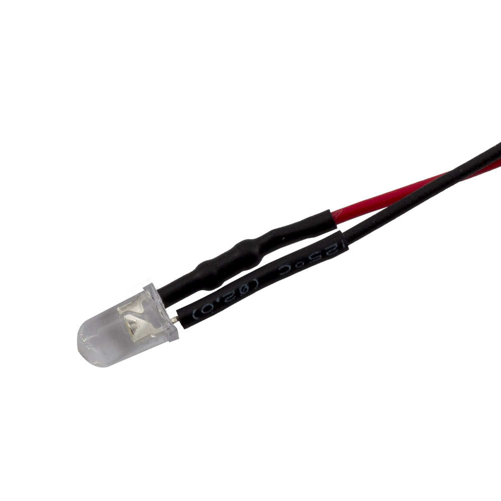 10 pièces LED F5 5 mm blanc chaud câblées 20 cm 5-12V – Image 2