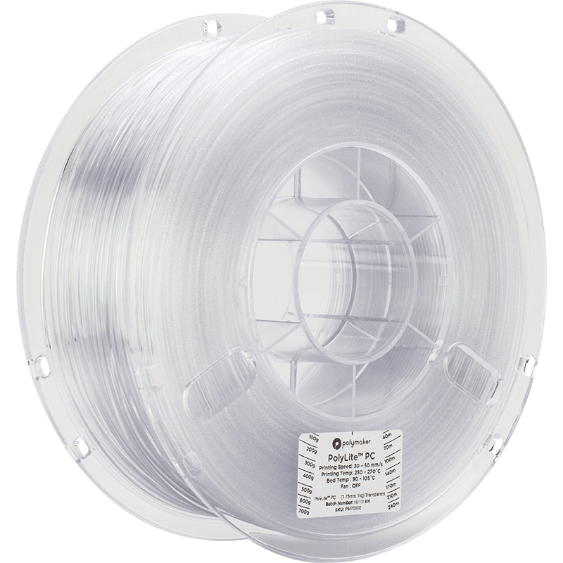 Filament Polymaker PolyLite PC Transparent 1,75 mm 1 kg