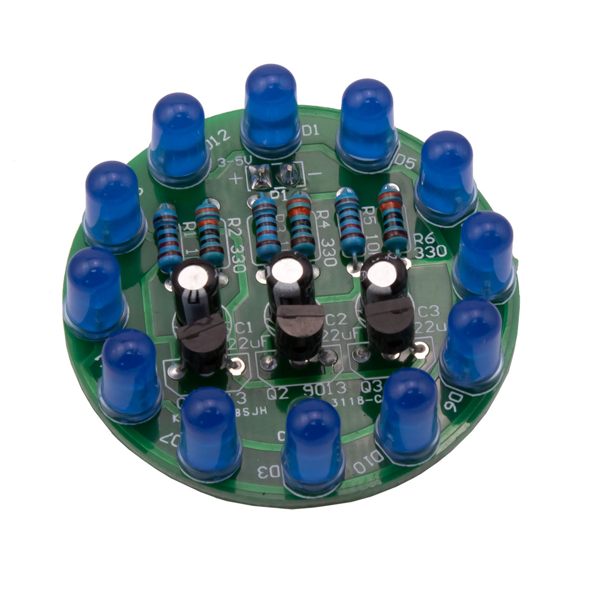 Kit chenillard LED à souder (Bleu)