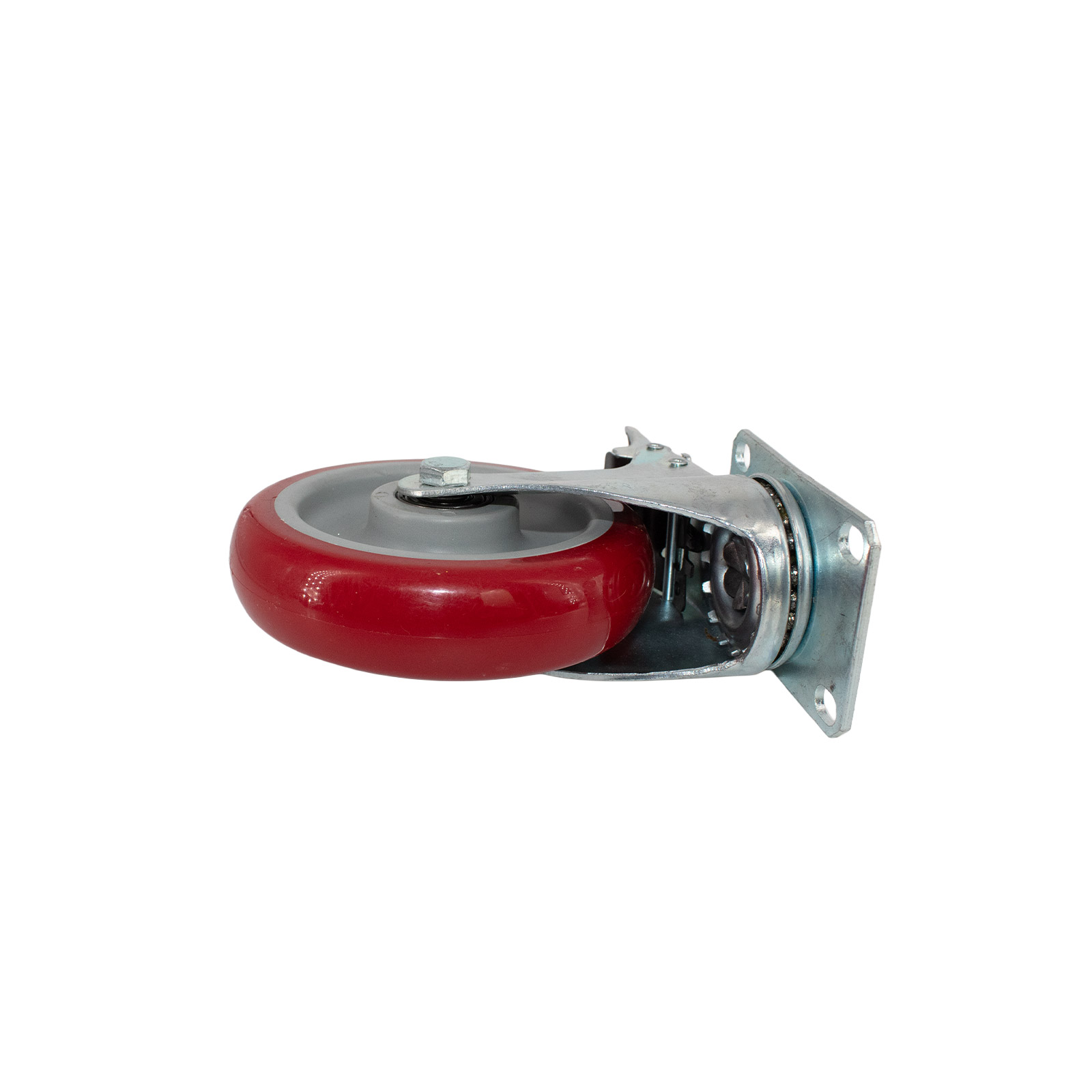 Roulette directionnelle 100mm 360° pivotante avec frein Rouge charge 110 kg