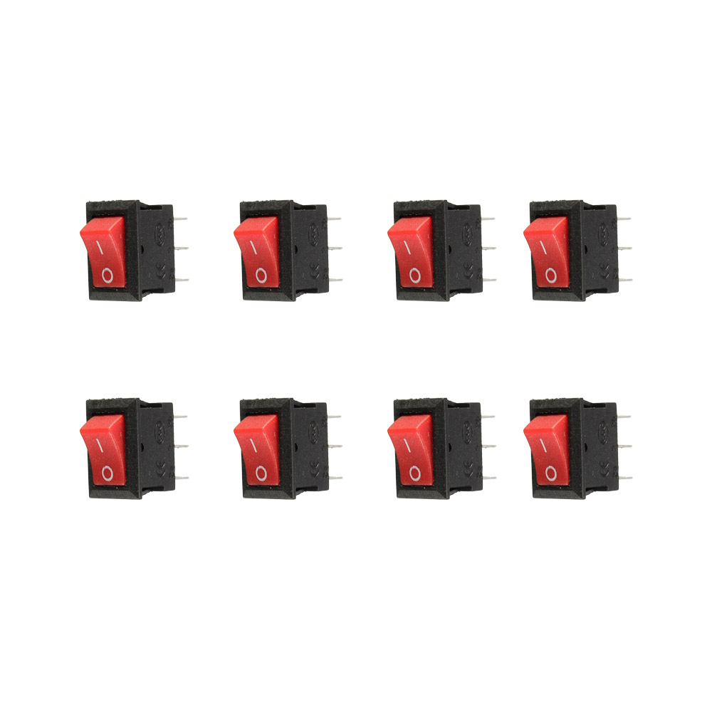 10x Interrupteurs à bascule Rouge 250 V 3A
