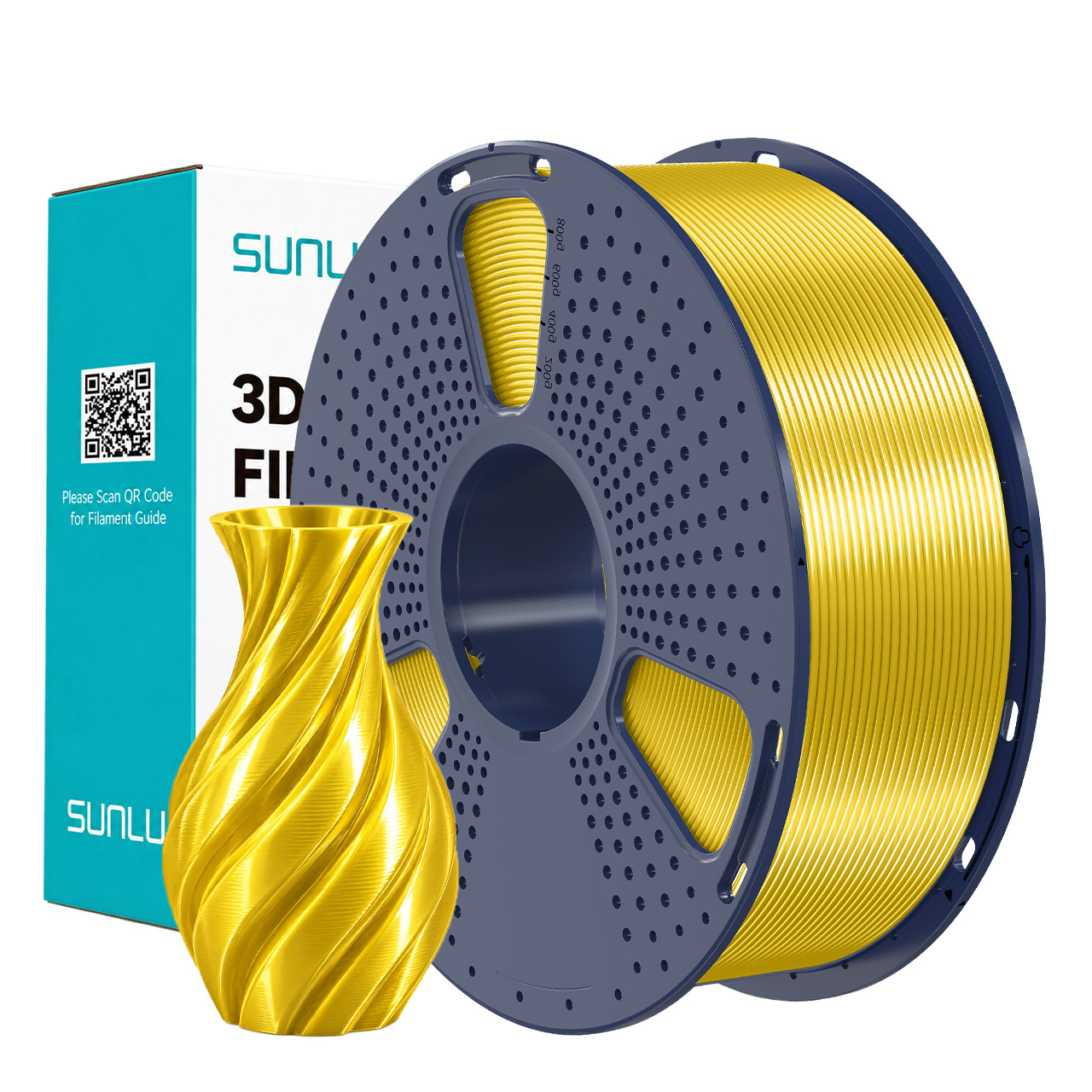 Filament Sunlu Silk PLA+ Jaune 1,75 mm 1 kg