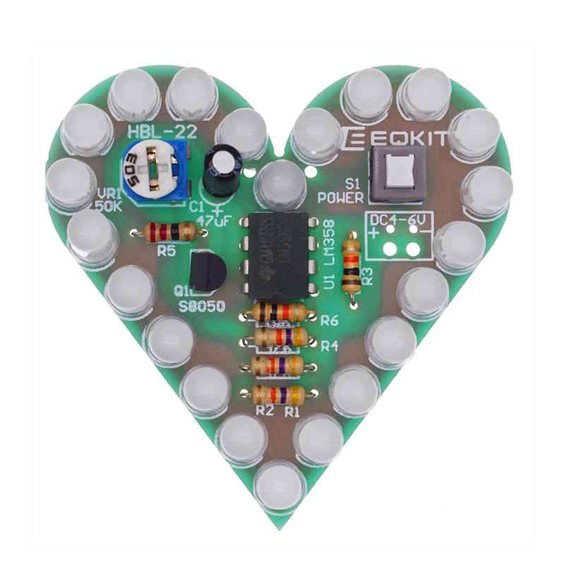 Kit Cœur LED pulsant (blanc)