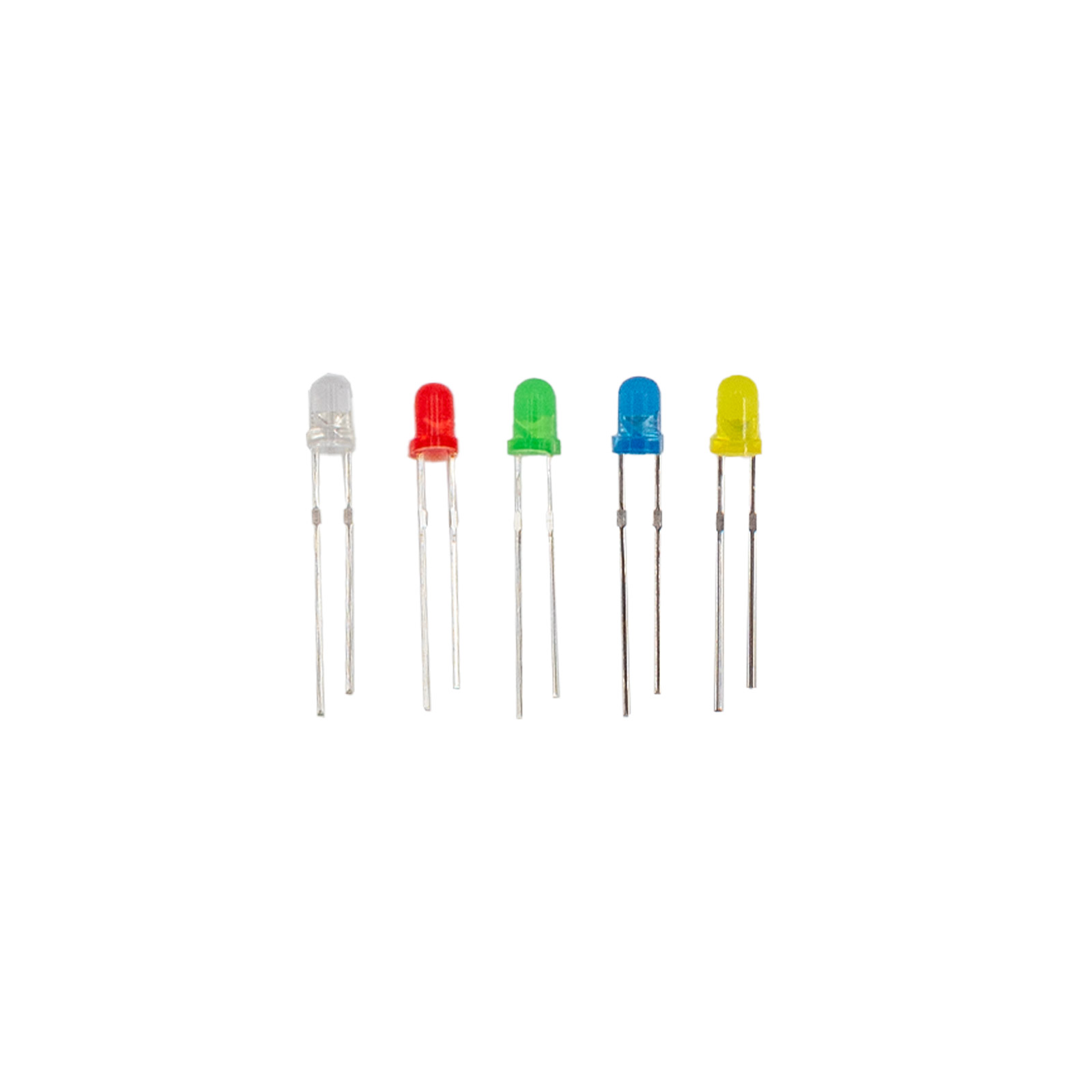 100 x LED 5 mm - triées blanc, rouge, jaune, bleu, vert – Image 3
