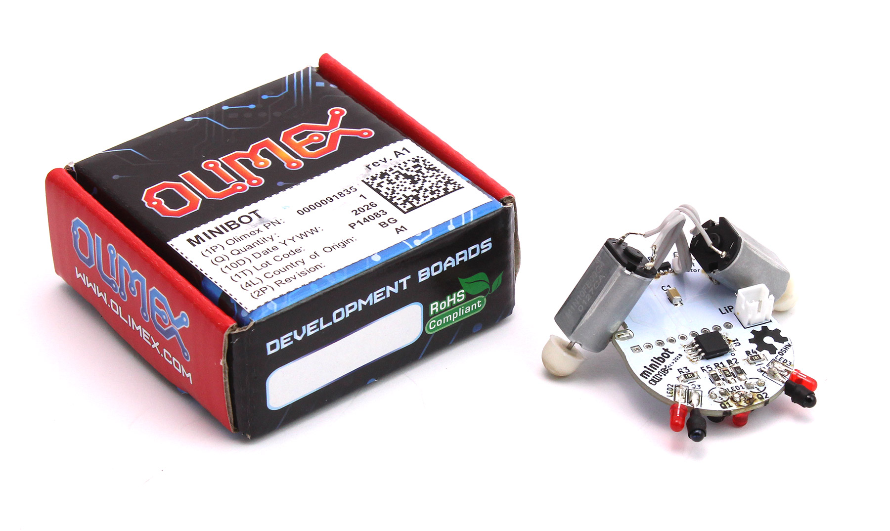 Olimex Minibot Kit de robot suiveur de ligne programmable