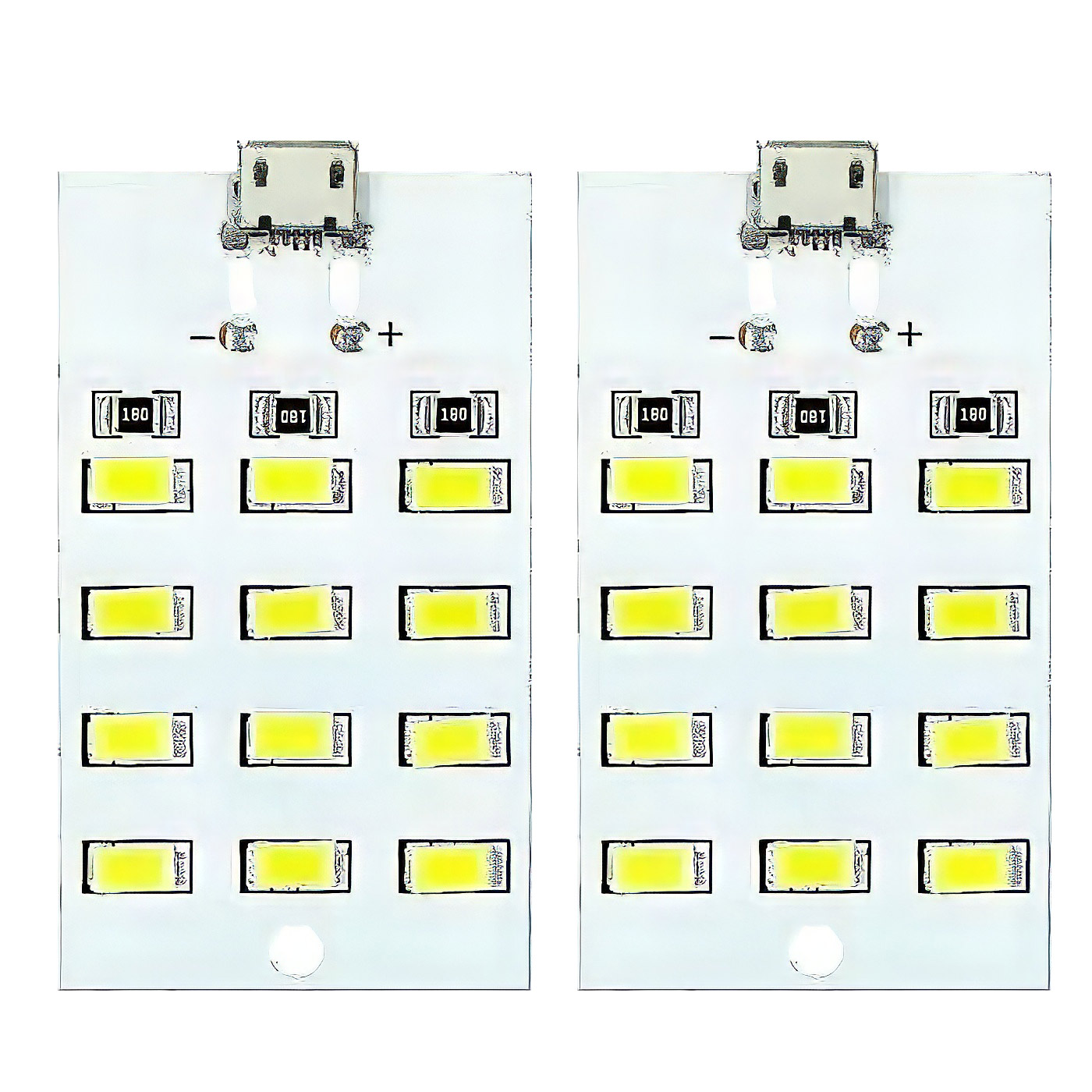 Lot de 2 panneaux LED 12 x 5730 CMS 5V MicroUSB