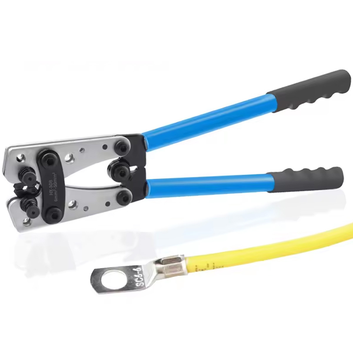 Pince à sertir HX-50B – Outil polyvalent pour cosses, colliers de tube et câbles de batterie (6-50 mm², AWG 10-0) – Image 2