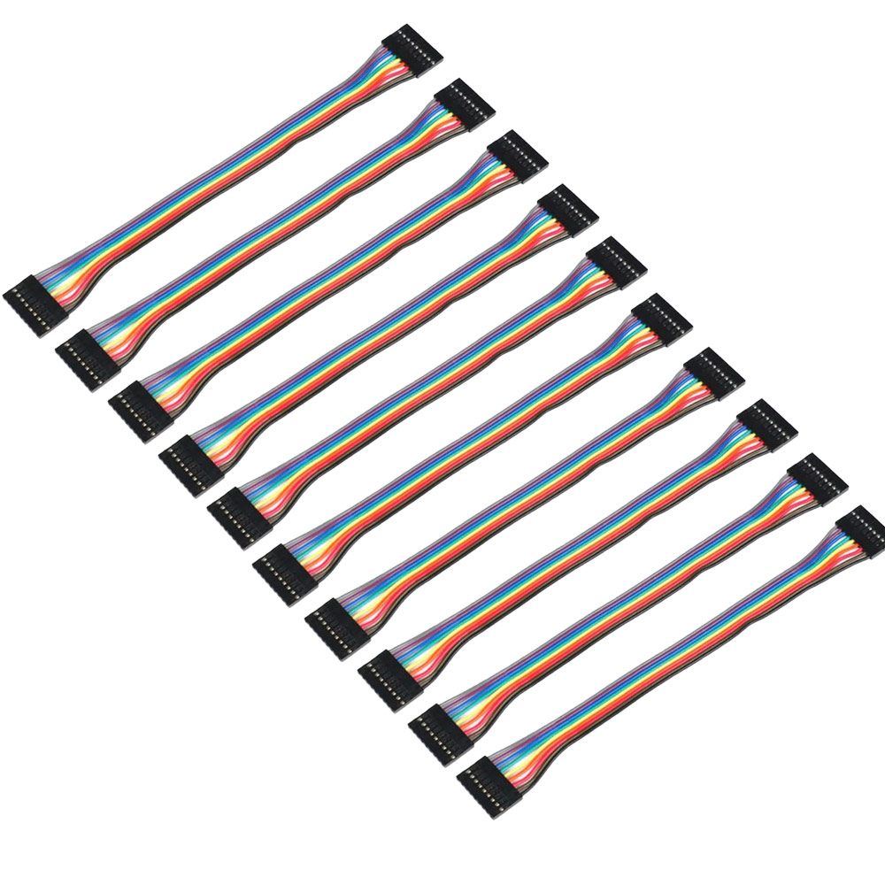 10x câbles Dupont 9 broches 2,54 mm femelle-femelle 20 cm