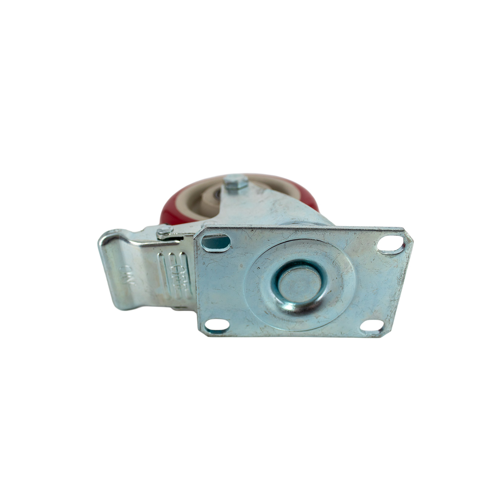 Roulette directionnelle 75 mm 360° avec frein Rouge 90 kg de charge