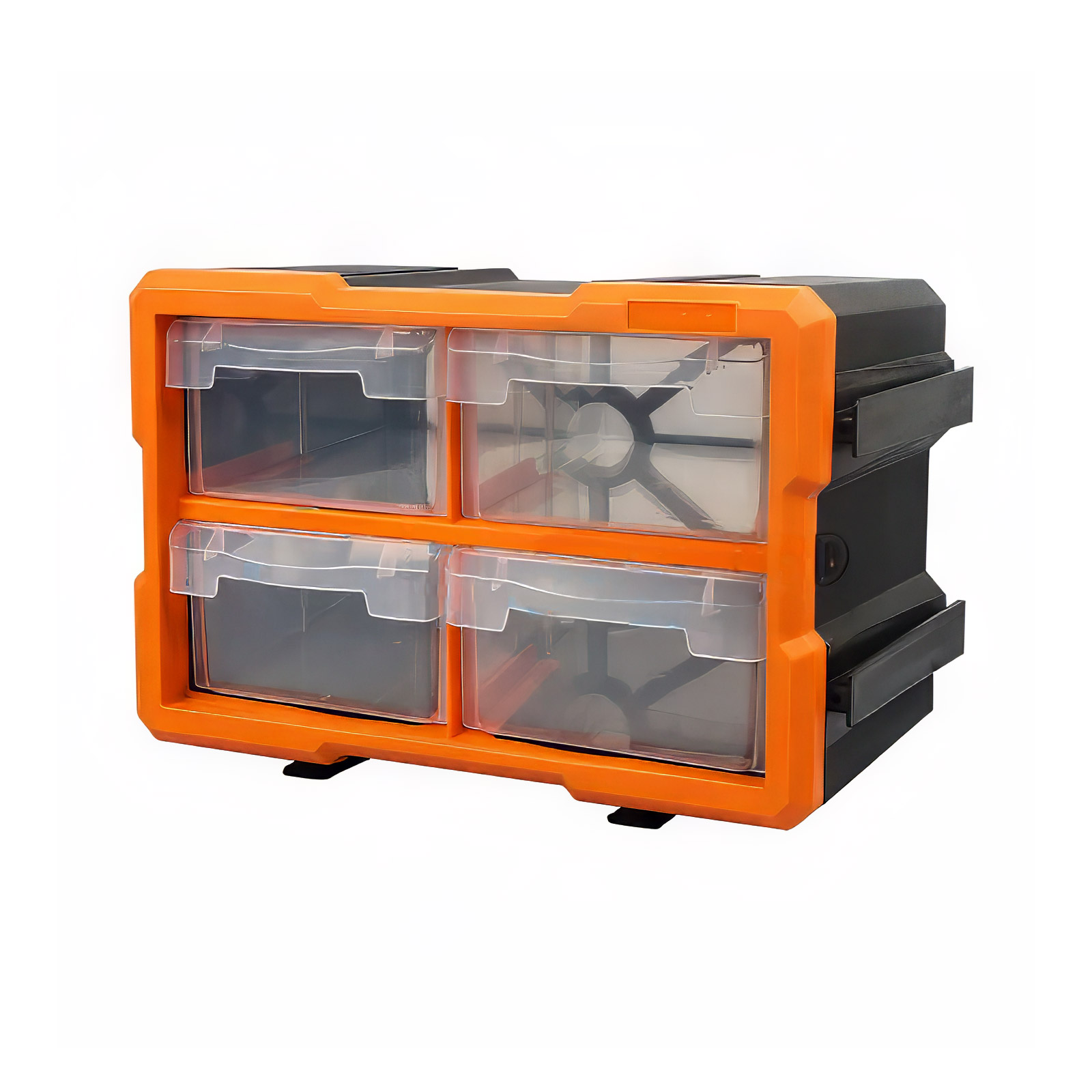 Boîte de rangement à compartiments extensible 4 cases (Orange)