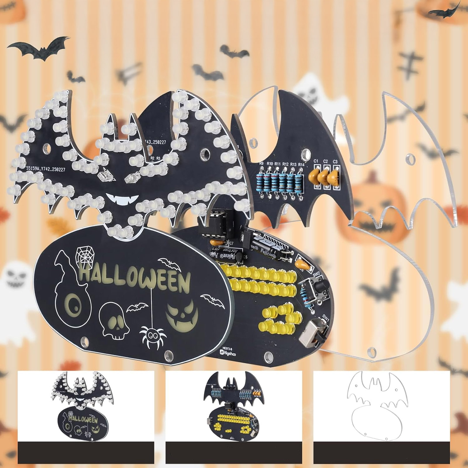 Kit Halloween LED Fledermaus avec 5 modes lumineux – Image 6