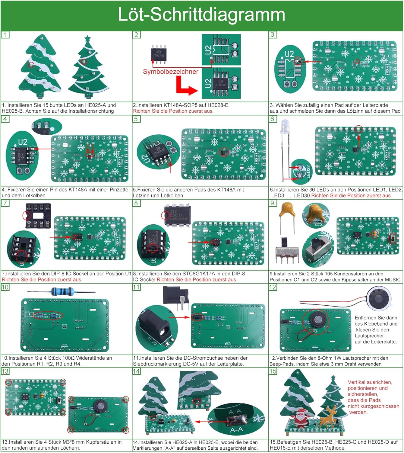 Kit sapin de Noël LED avec musique - Mini forêt de Noël – Image 4