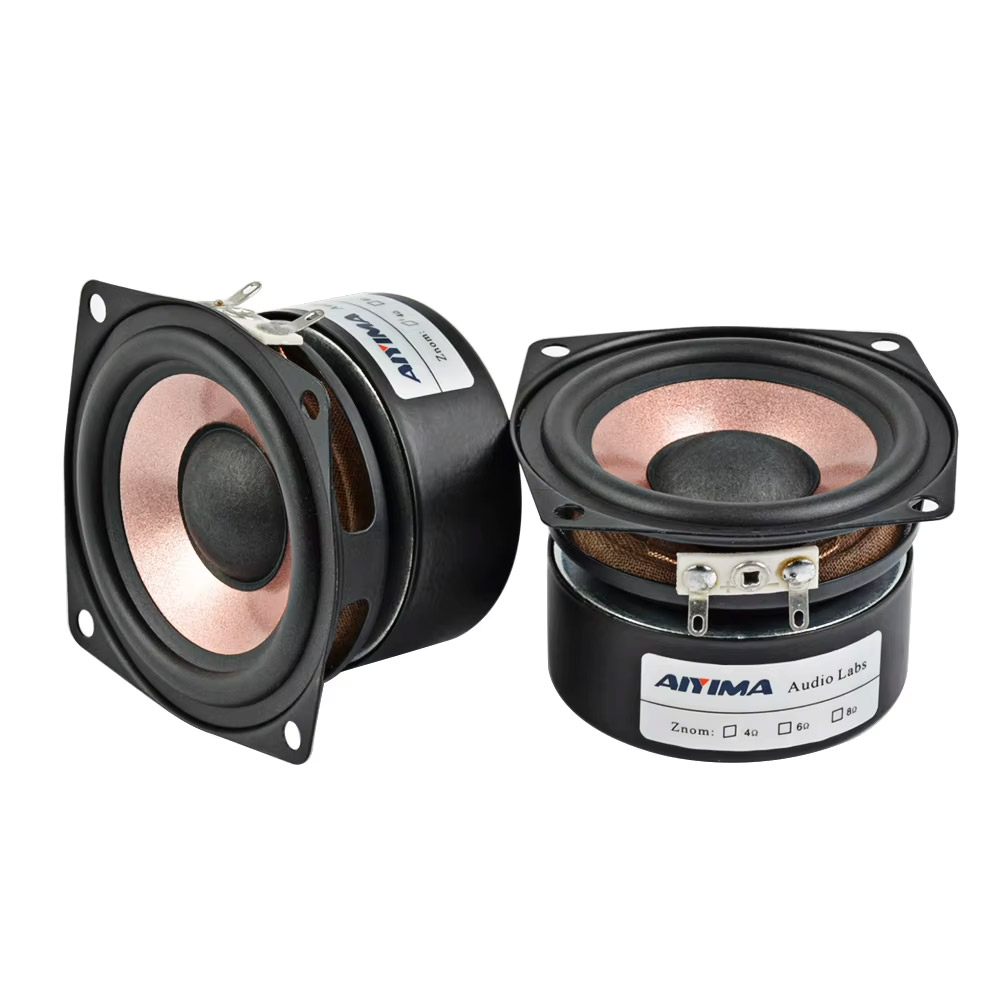 AIYIMA 2x Haut-parleurs HiFi 2,5 pouces 4 Ohm 15W Full Range Ensemble d'enceintes audio