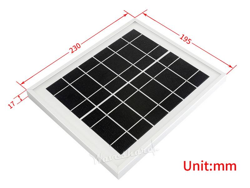 Panneau solaire Waveshare 6V / 5W avec connecteur creux 3,5x1,35mm – Image 6