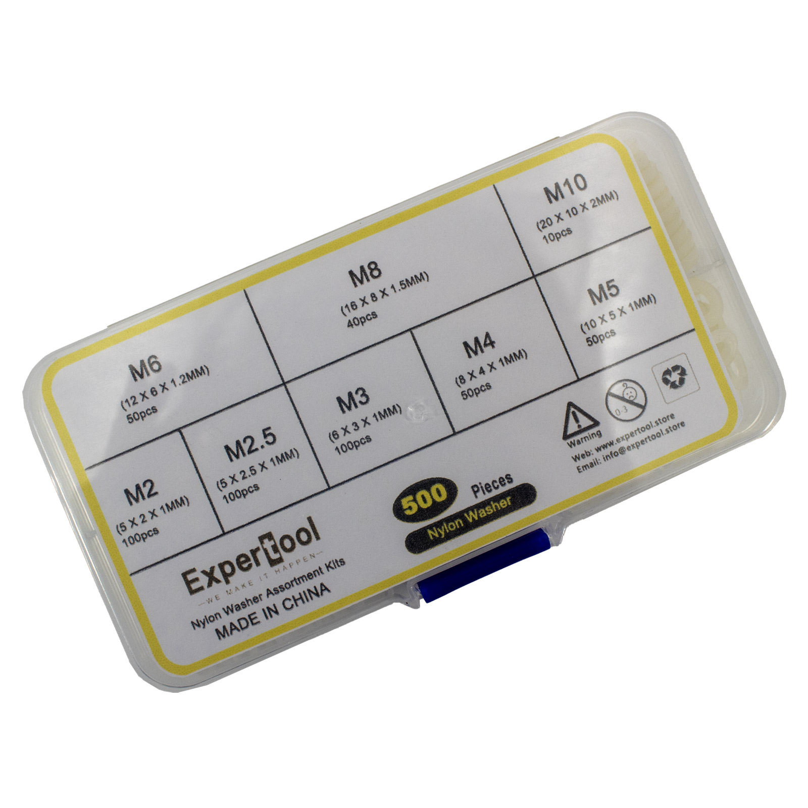 Assortiment de rondelles nylon 500 pièces – Image 3