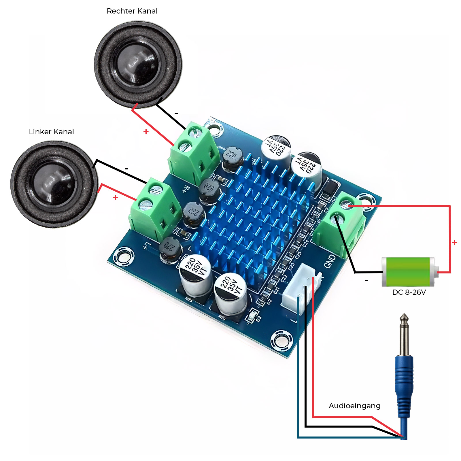 Module amplificateur audio numérique stéréo TPA3110 2×30W XH-A232 DC 8–26V – Image 3