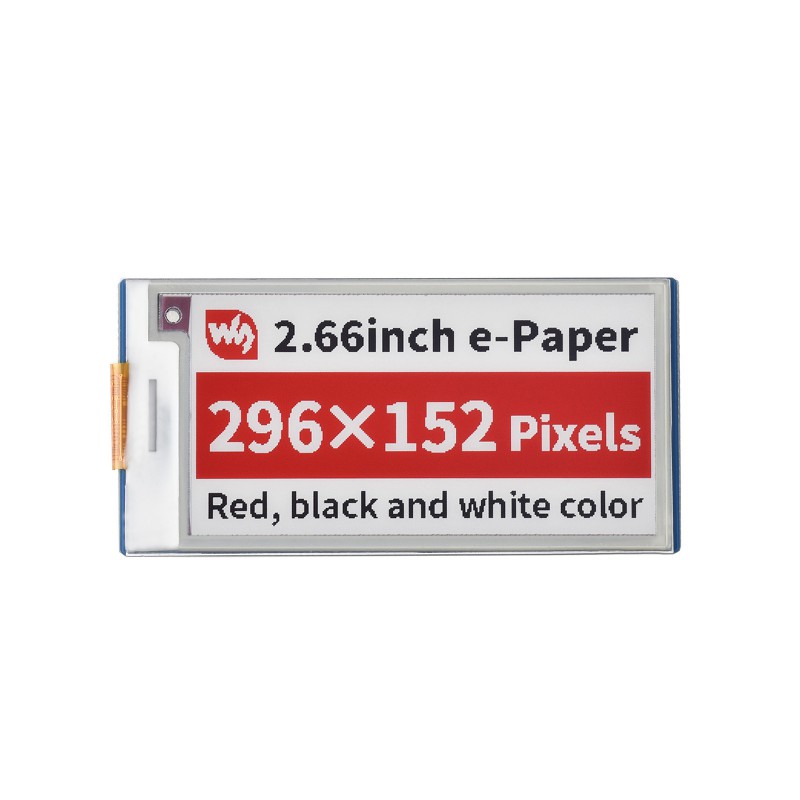 Waveshare 2.66" module d'affichage E-Paper (B) pour Raspberry Pi Pico 3 couleurs