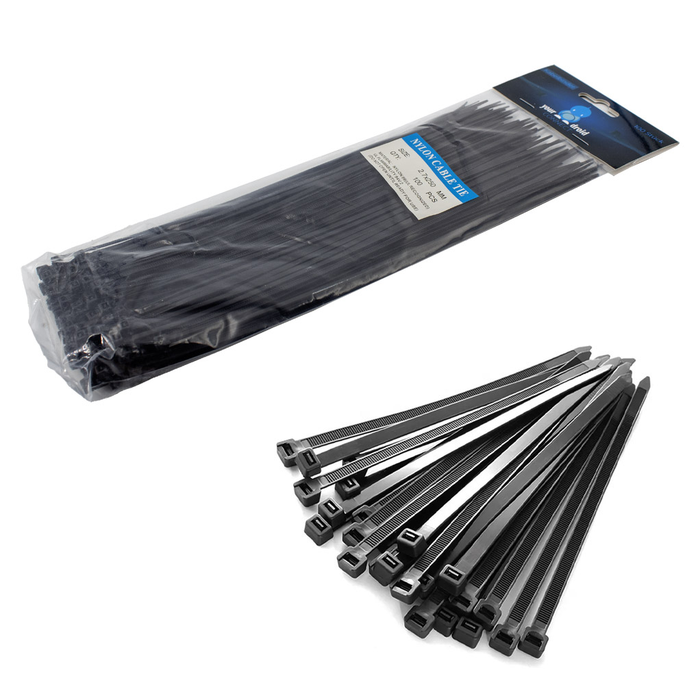 100 colliers de câble noirs 2,7*250 mm