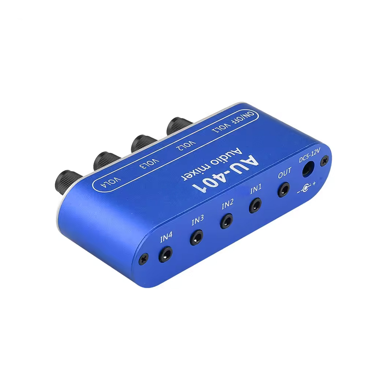 Carte mixeur audio stéréo 4 canaux avec boîtier DC 5V-12V