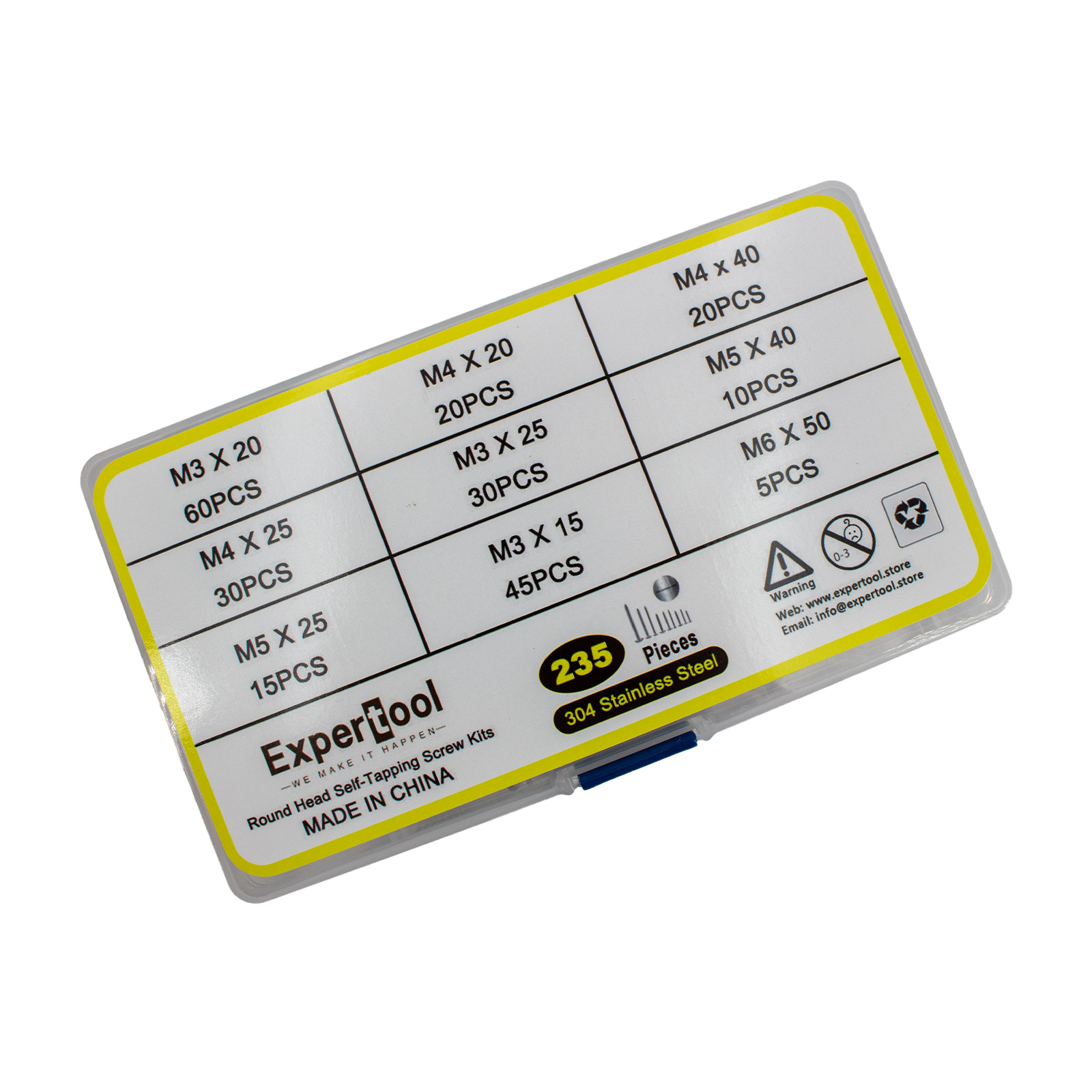 Assortiment de vis autotaraudeuses à tête ronde 235 pièces – Image 3