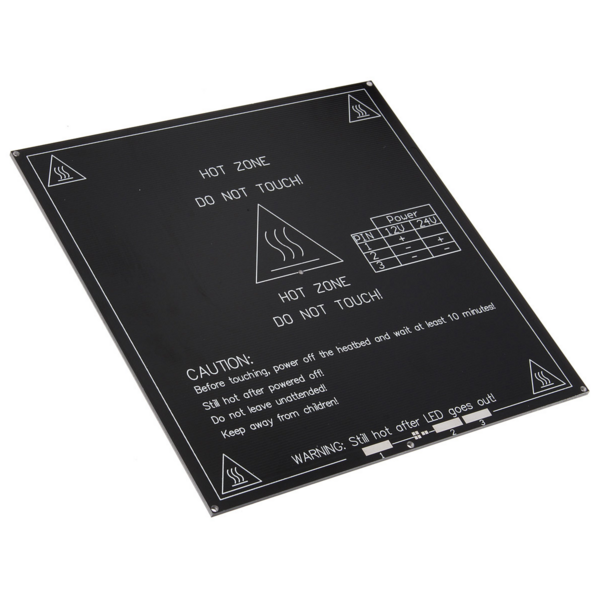 Plateau chauffant MK3 214x214 mm 12V / 24V (noir) – Image 3