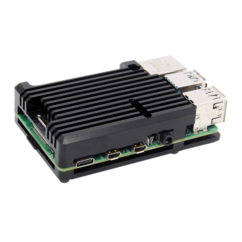 Boîtier Armor en aluminium (noir) pour Raspberry Pi 4B