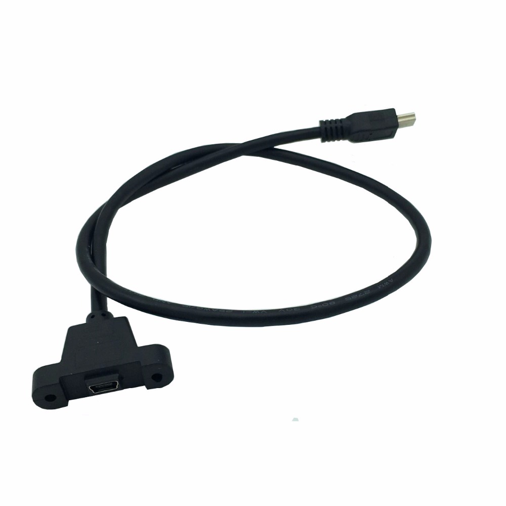 Connecteur USB Mini mâle vers prise USB Mini femelle - Extension pour montage en panneau 50 cm – Image 2