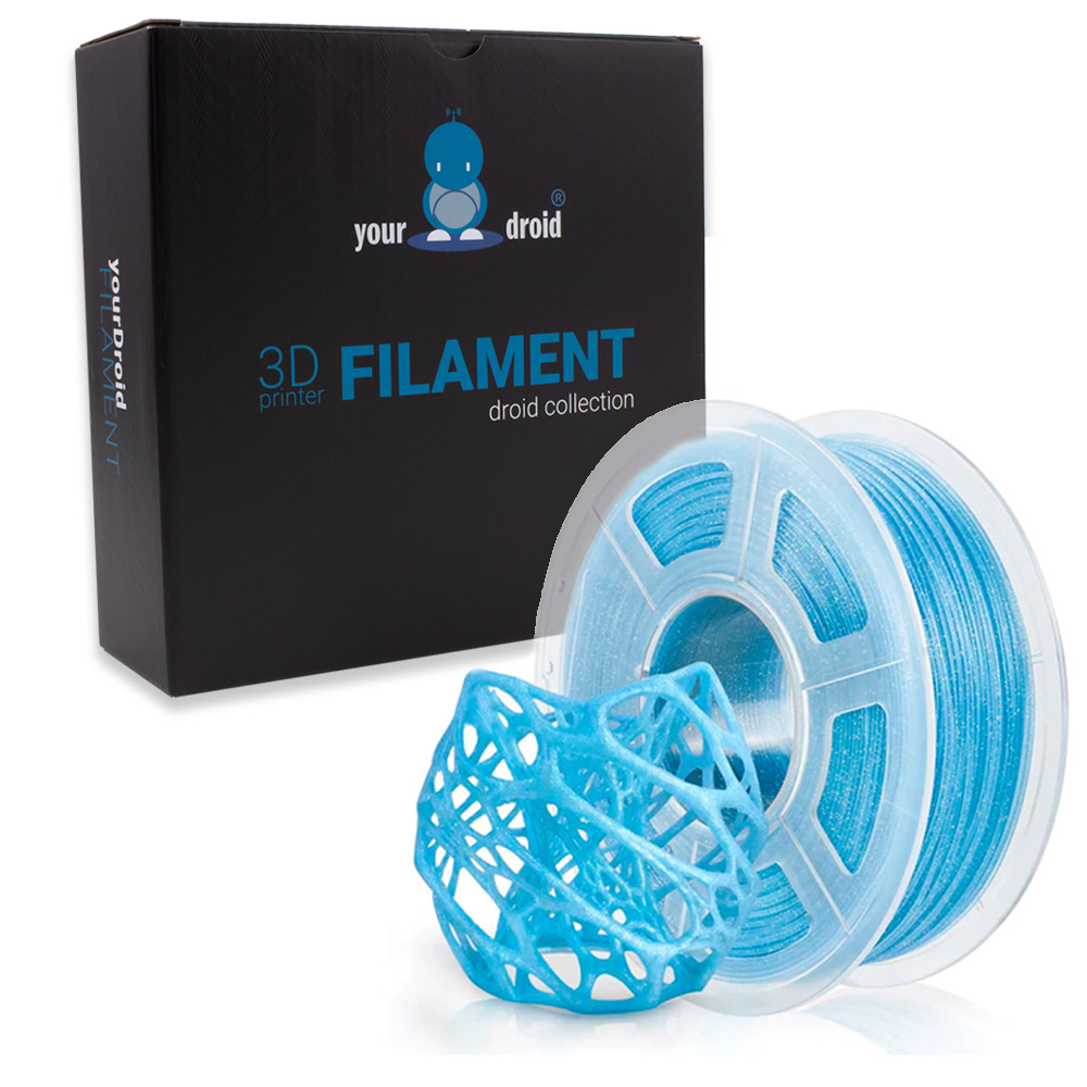 yourDroid Filament PLA pailleté Bleu 1.75mm 1kg