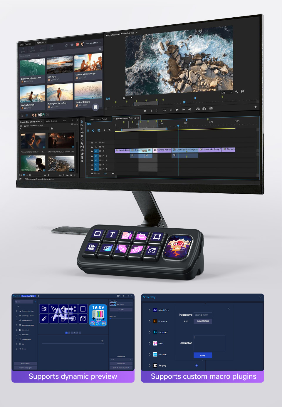Waveshare MK10 Stream Deck contrôleur LCD à macros Noir – Image 13