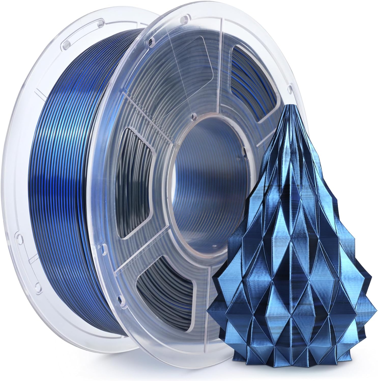 Filament Sunlu Silk PLA+ Dual Color Noir Bleu 1,75 mm 1 kg