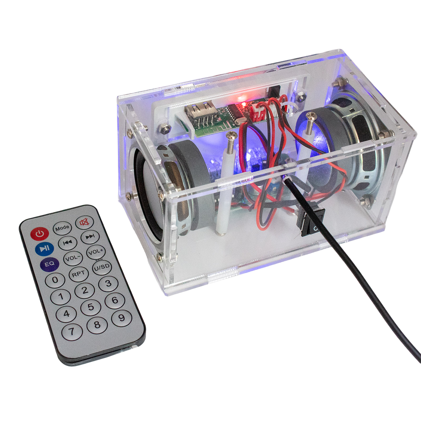 Kit DIY enceintes stéréo Bluetooth avec LEDs et télécommande – Image 3