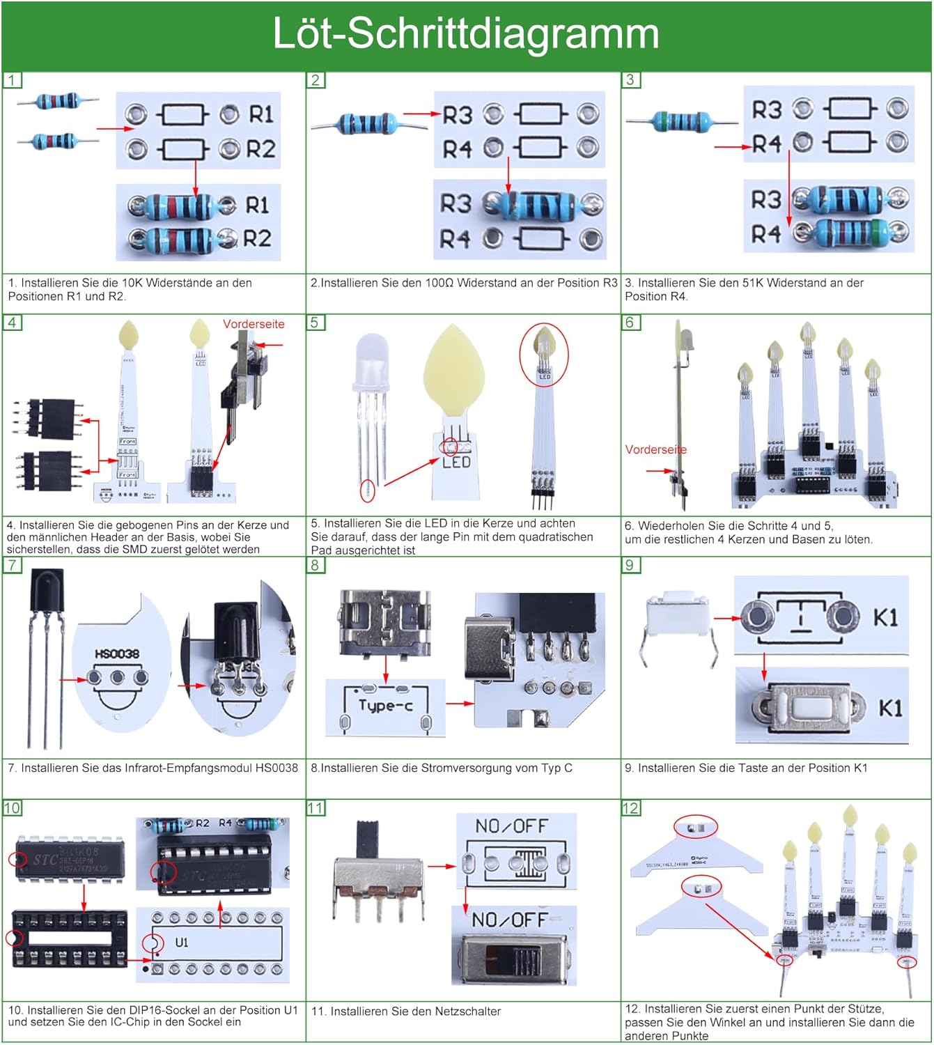 Kit de bougies LED électroniques avec télécommande – 10 modes lumineux – Image 5