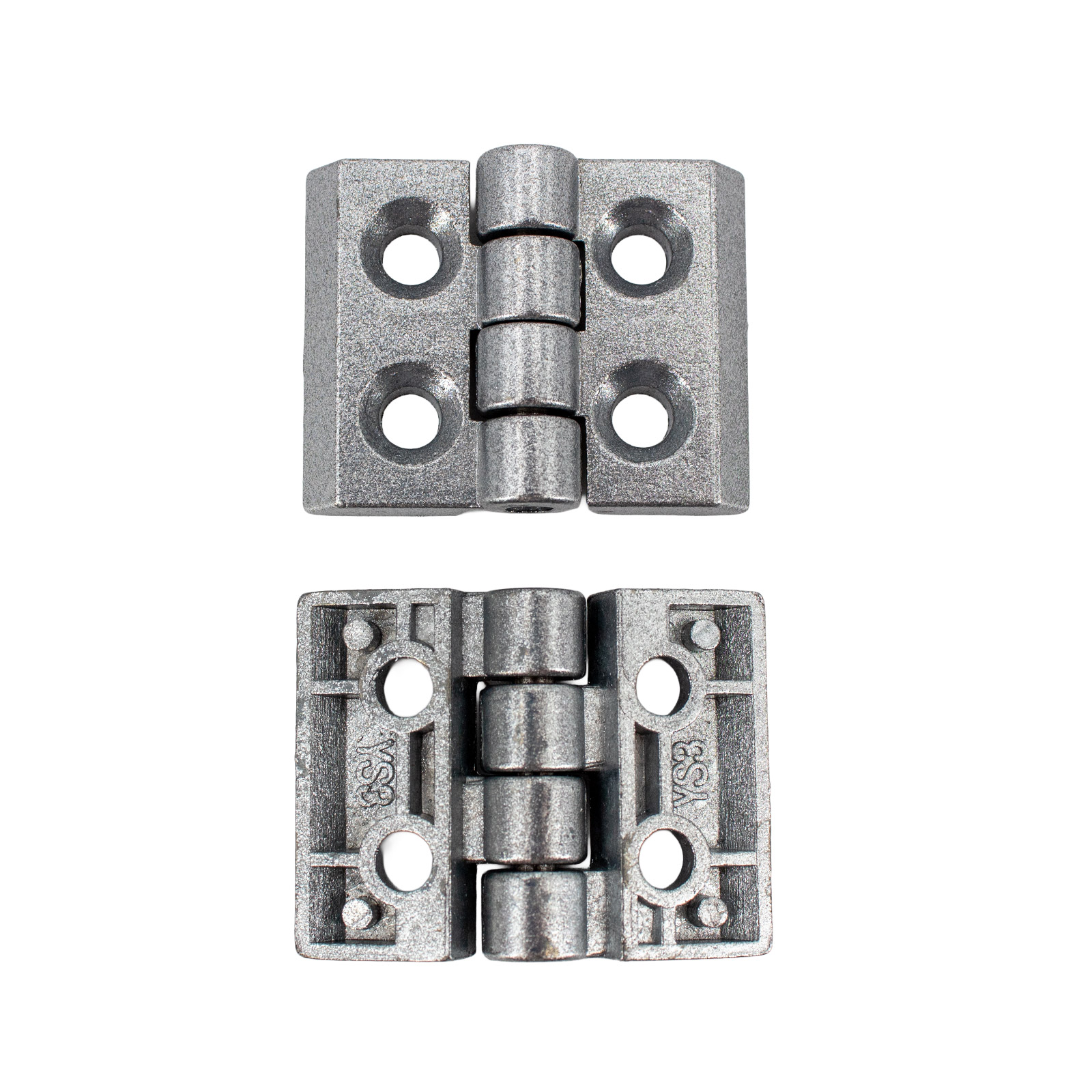 2x charnières métalliques pour profilés aluminium 2020 argent