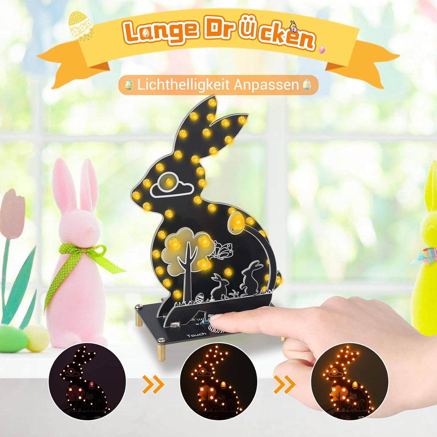 Kit lapin de Pâques veilleuse avec commande tactile à souder – Image 4